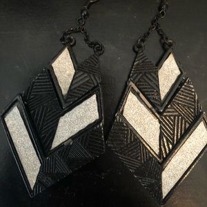 Black and silver earrings